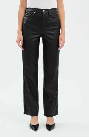 DAZE Sundaze High Waist Straight Leg Faux Leather Pants