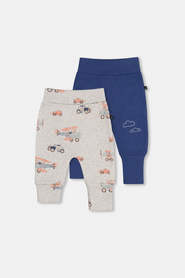 Deux par Deux Two Pack Organic Cotton Airplane Evolutive Soft Comfortable Pants