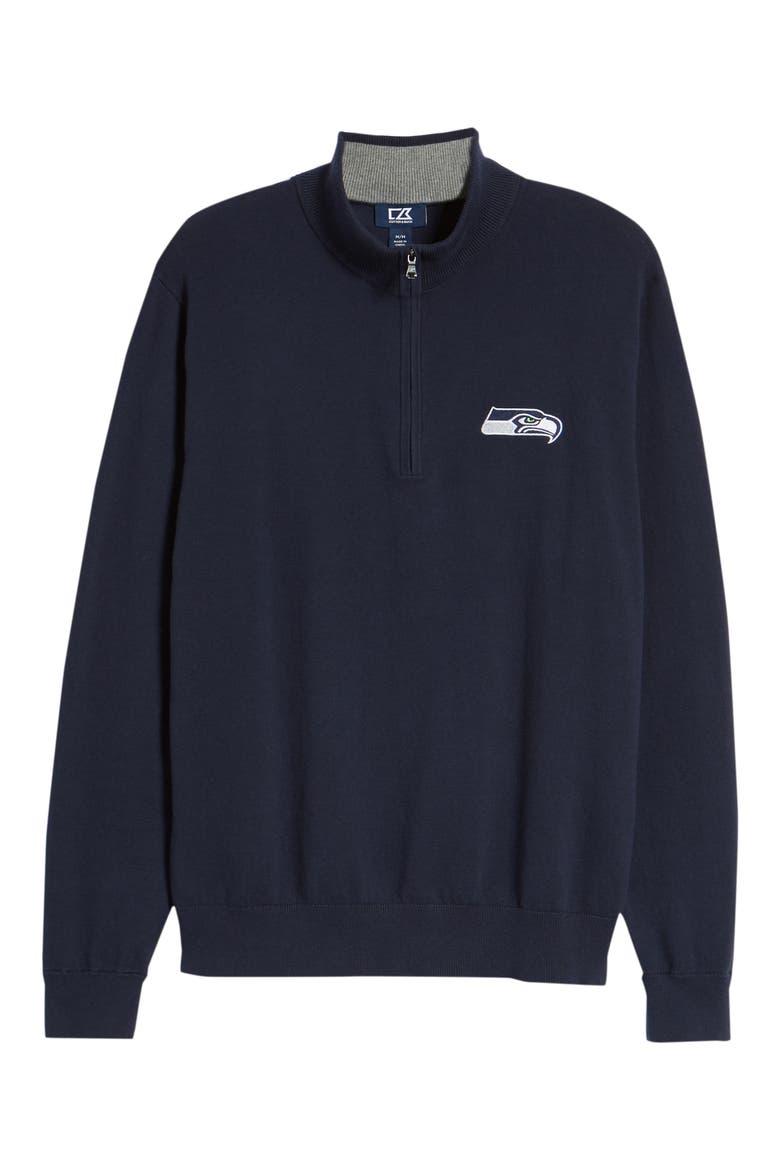 Seattle Seahawks - Lakemont Regular Fit Quarter Zip Sweater, Alternate, color, LIBERTY NAVY