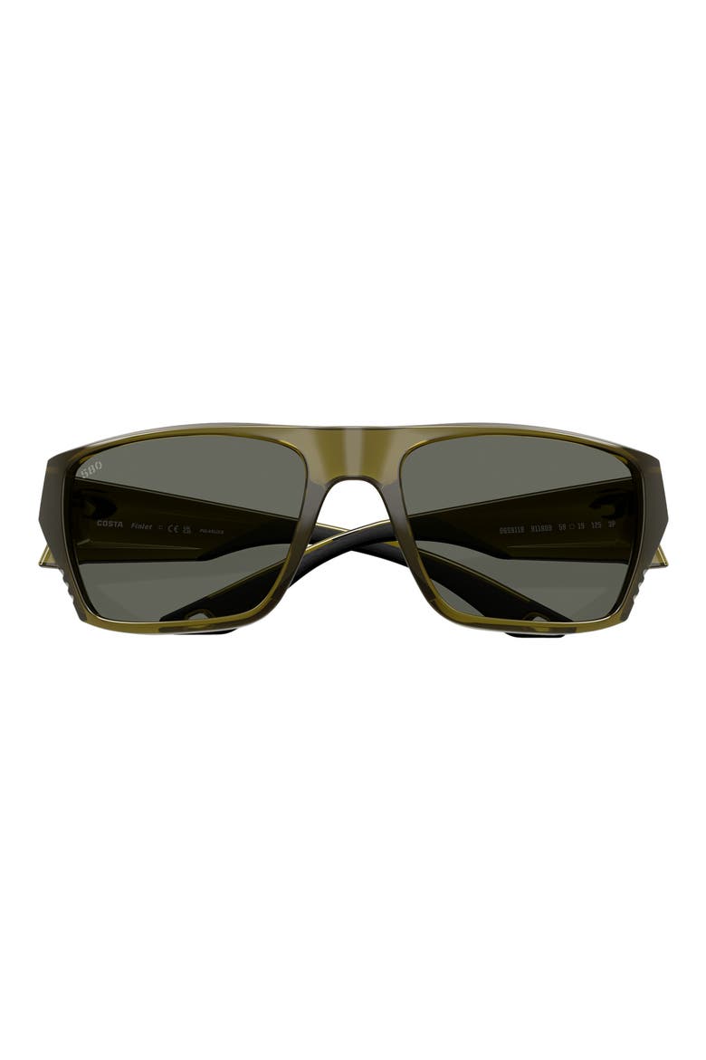 59mm Finlet Polarized Rectangle Sunglasses, Alternate, color, SEAGRASS / GRAY 580G