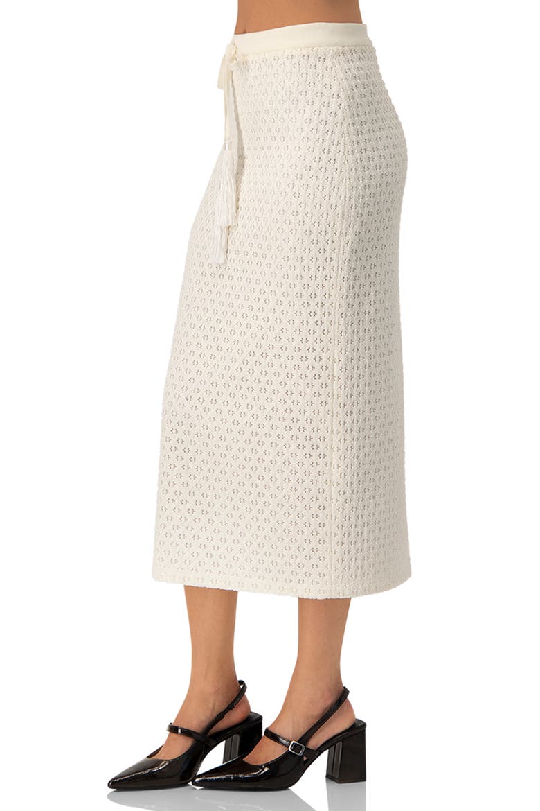 Knit Midi Skirt with Tassel Tie Waist, Alternate, color, Natural