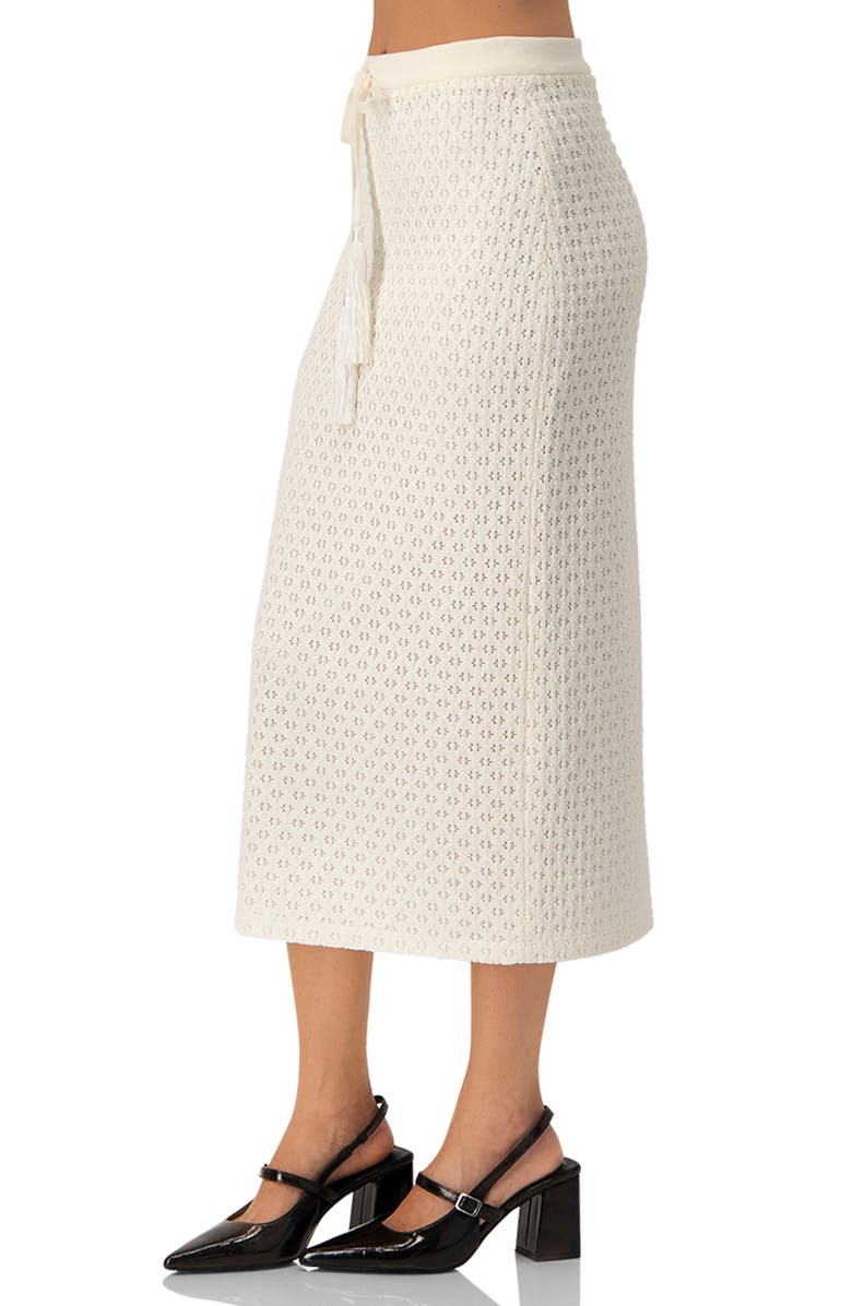 IVONNE Knit Midi Skirt with Tassel Tie Waist, Alternate, color, Natural
