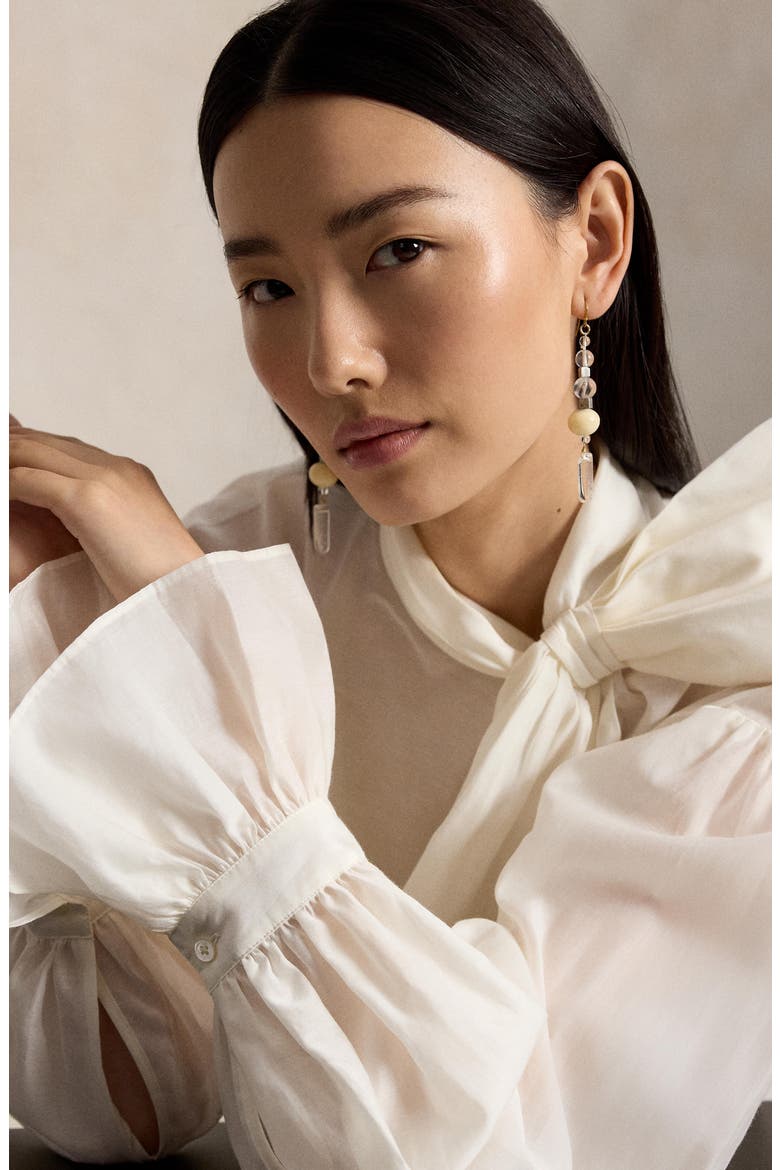 Cotton & Silk Organdy Top, Alternate, color, WHITE