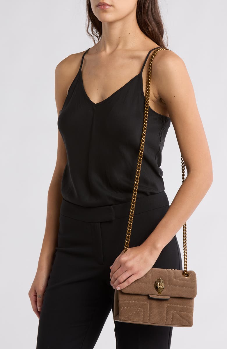 Kurt Geiger London Mini Kensington Convertible Leather Crossbody Bag, Alternate, color, Light Beige