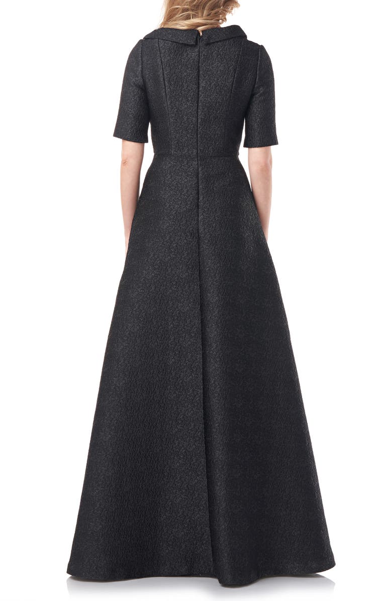 Kay Unger Coco Metallic Jacquard Gown, Alternate, color, 