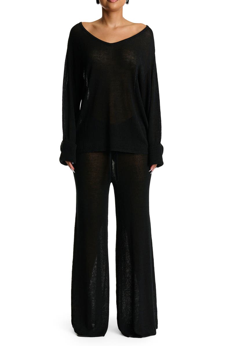 Naked Wardrobe Oversize Tunic Top, Alternate, color, Black