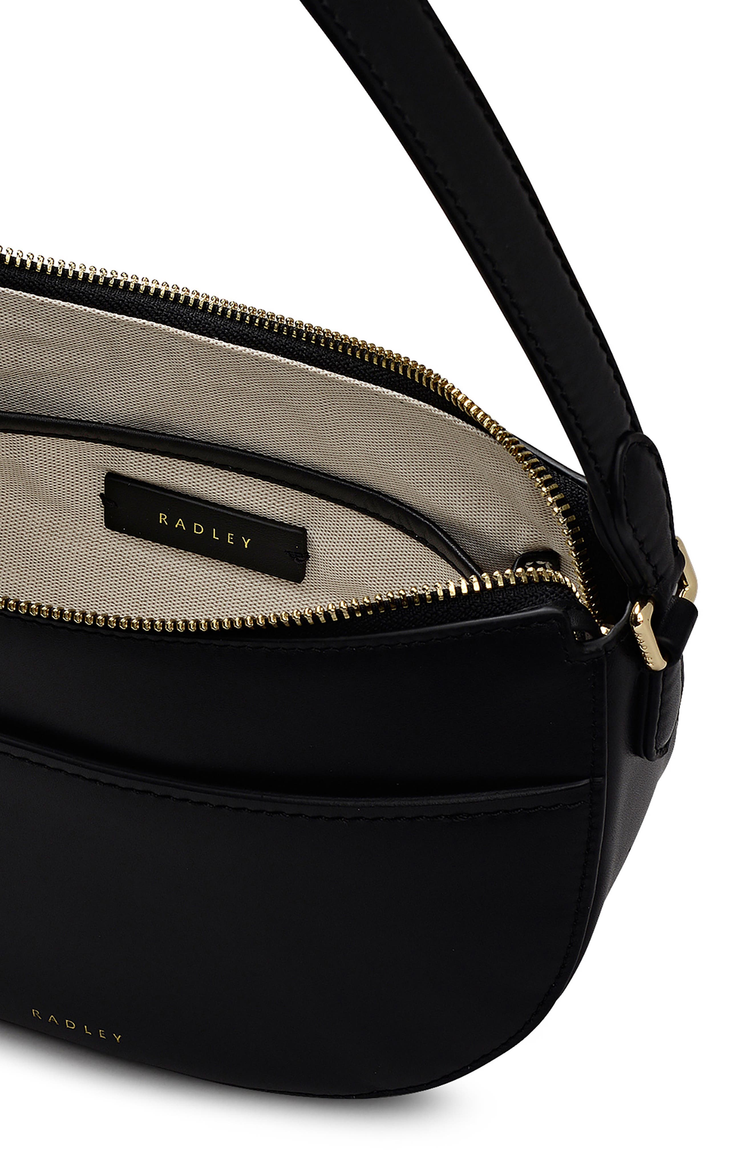 Radley Portland Way Leather Shoulder Bag, Alternate, color, Black