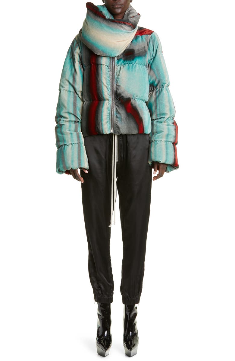 Rick Owens Funnel Neck Down Fill Puffer Jacket, Alternate, color, 