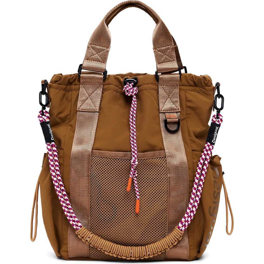 Desigual Medium Nylon Backpack In Brown