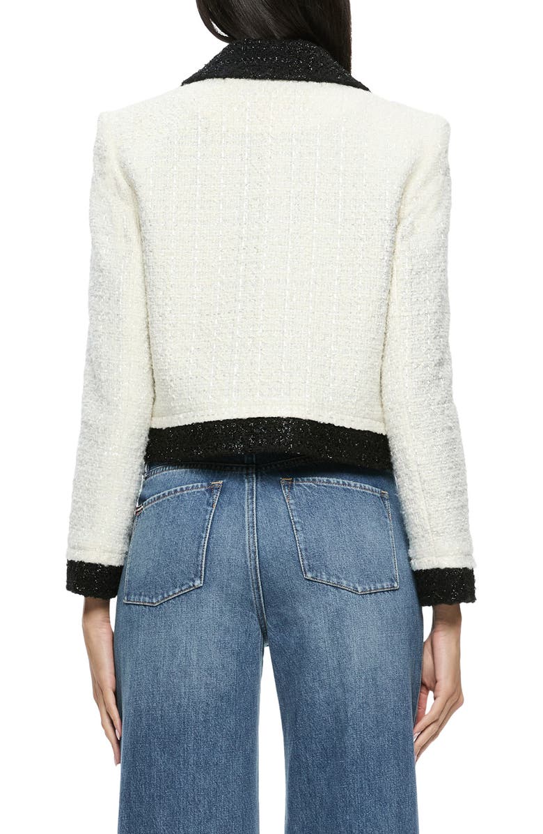 Alice + Olivia Topher Metallic Tweed Jacket, Alternate, color, 