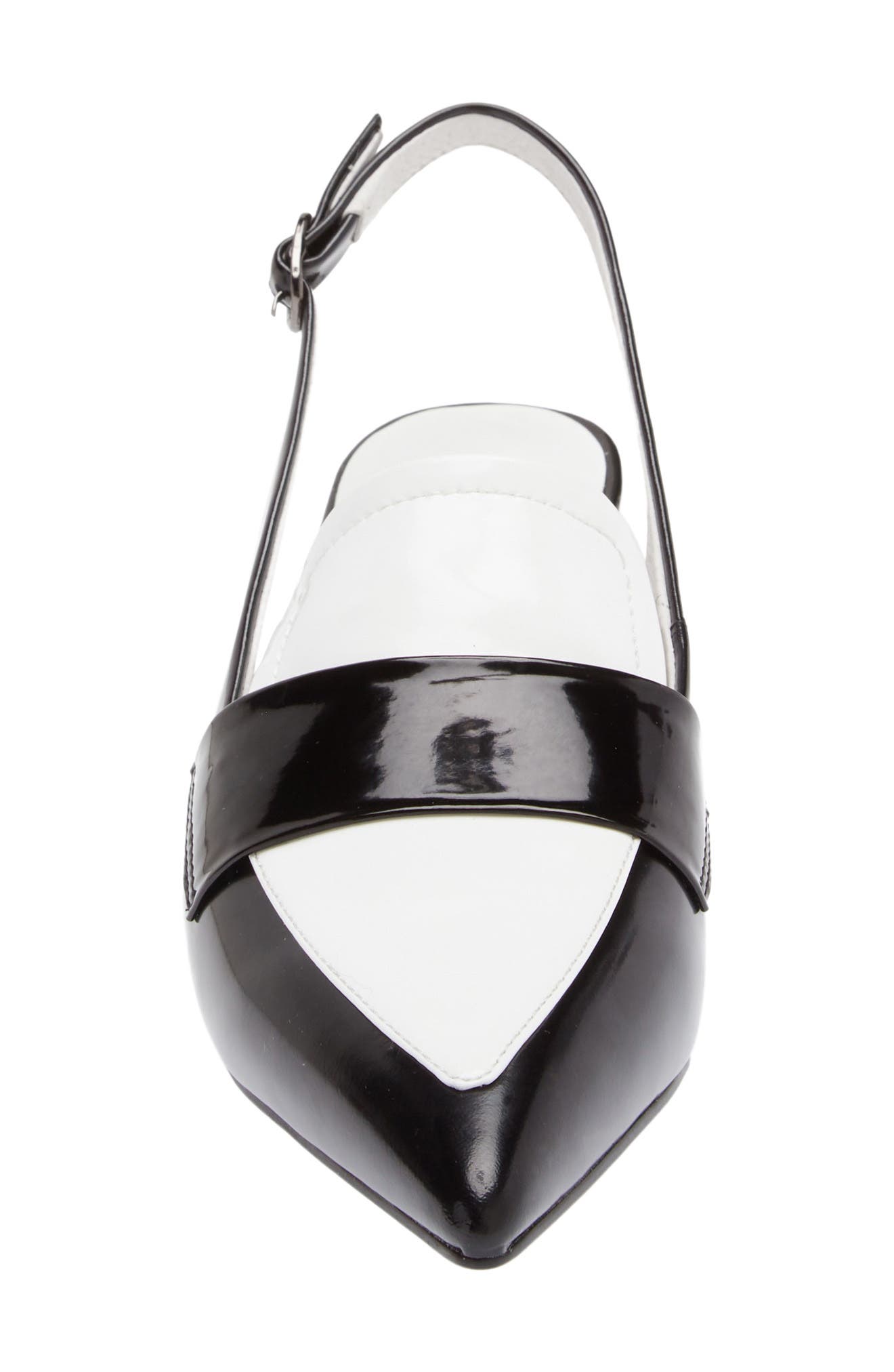 Literature Pointed Toe Pump, Alternate, color, BLACK BOX WHITE