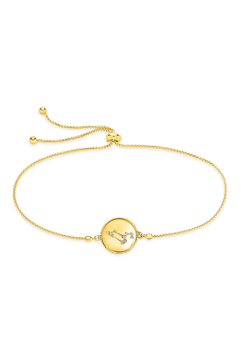Sterling Silver Constellation Disk Bolo Bracelet, Main, color, GOLD- LEO