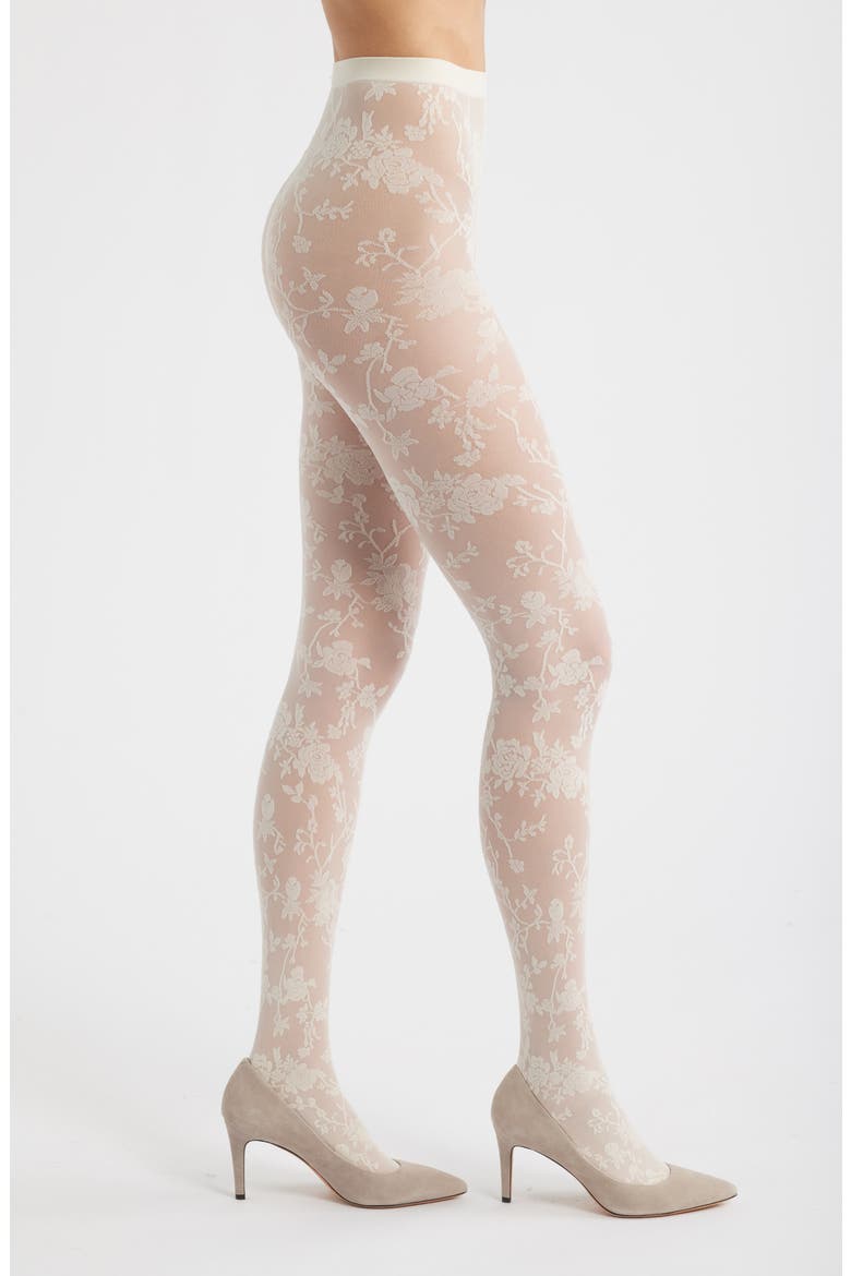 Floral Tights, Main, color, BUTTERMILK