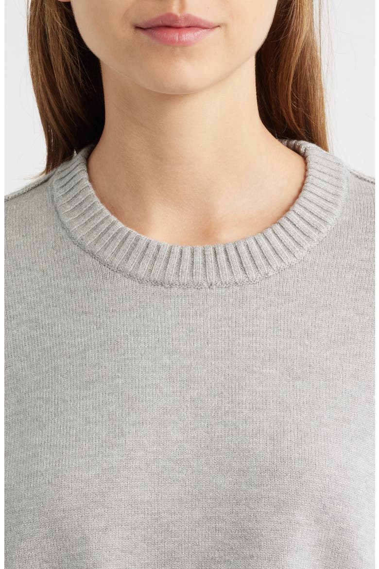 Cozy Crewneck Sweater, Alternate, color, MELANGE GREY