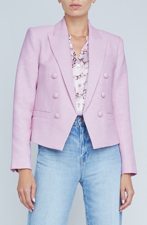 Brooke Texture Double Breasted Crop Blazer