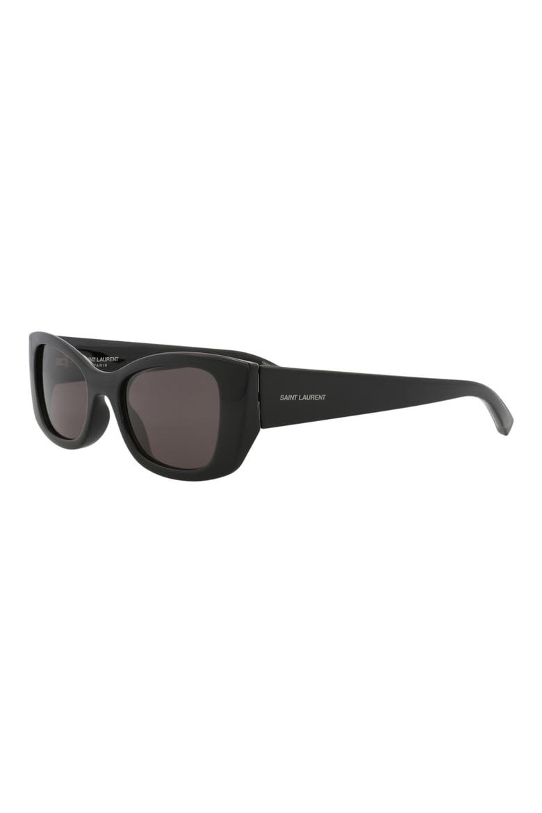 52mm Cat Eye Sunglasses, Alternate, color, BLACK BLACK BLACK