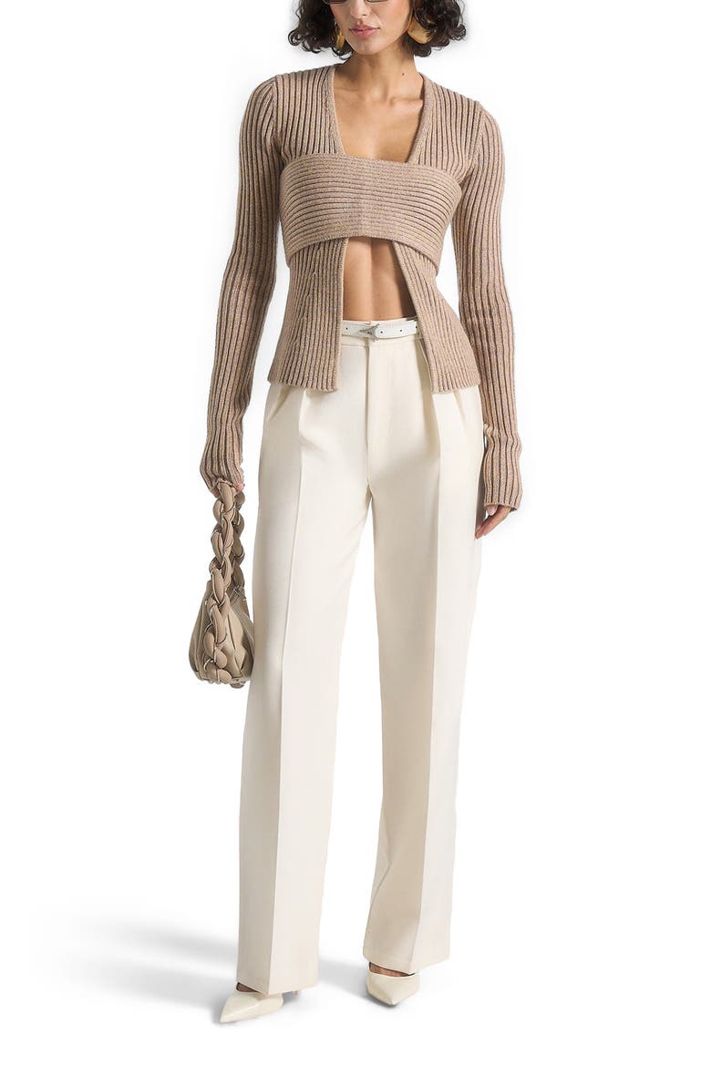 Marisa 2-In-1 Knit Bandeau Cardigan, Alternate, color, Taupe