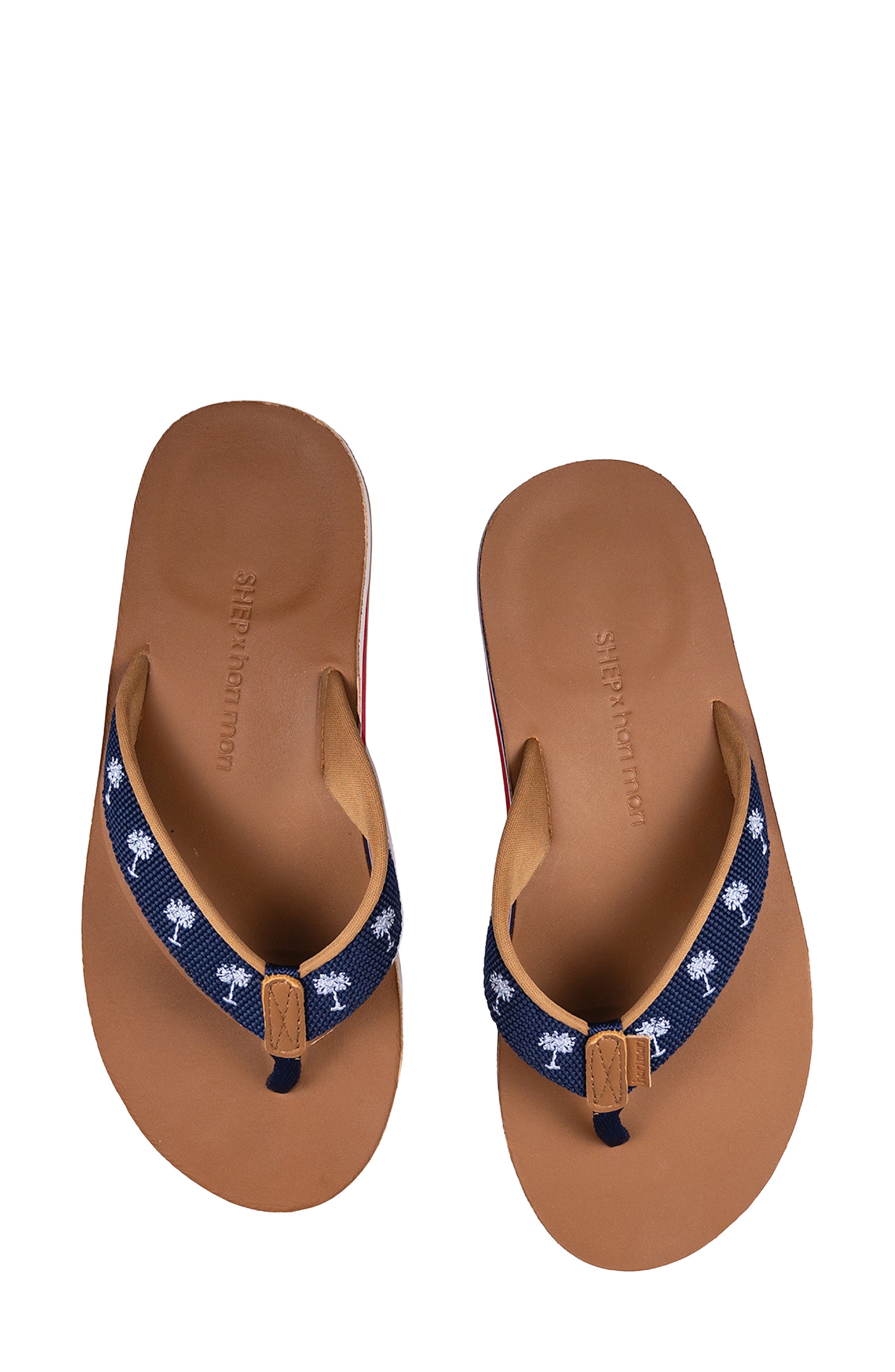 hari mari x Shep Rose Palm Waterproof Thong Sandal, Alternate, color, Navy