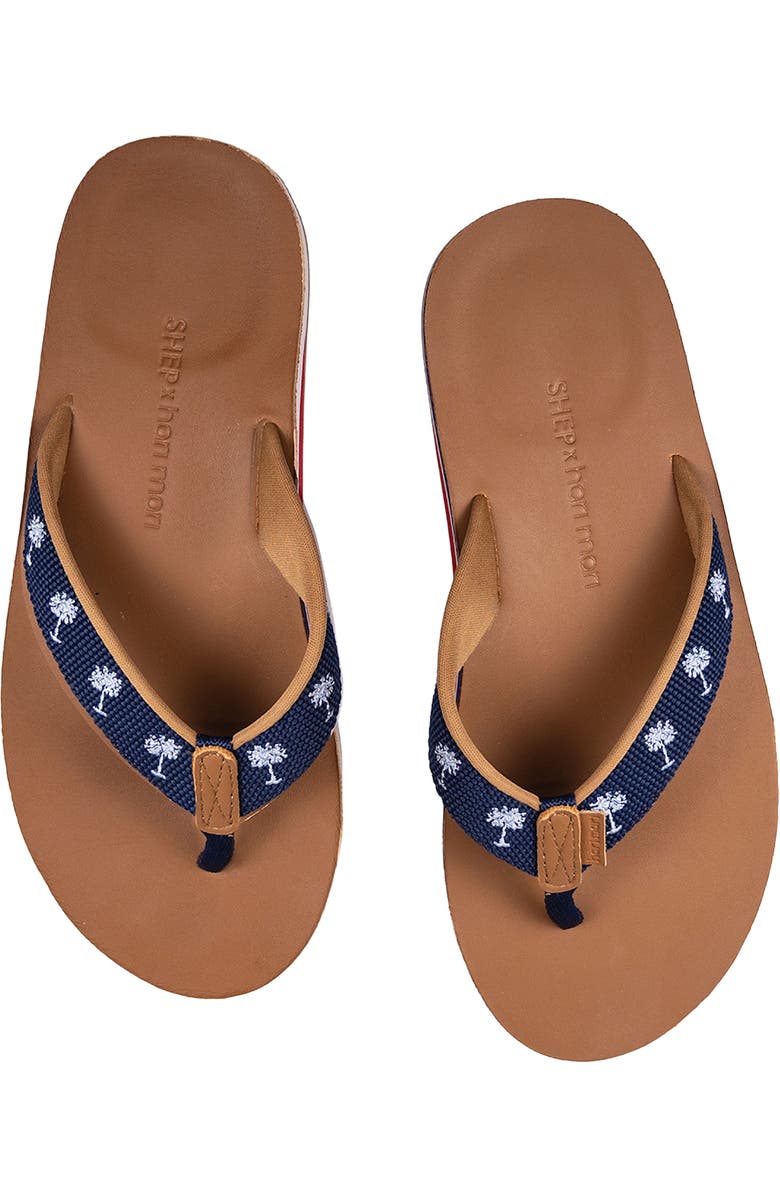 hari mari x Shep Rose Palm Waterproof Thong Sandal, Alternate, color, Navy
