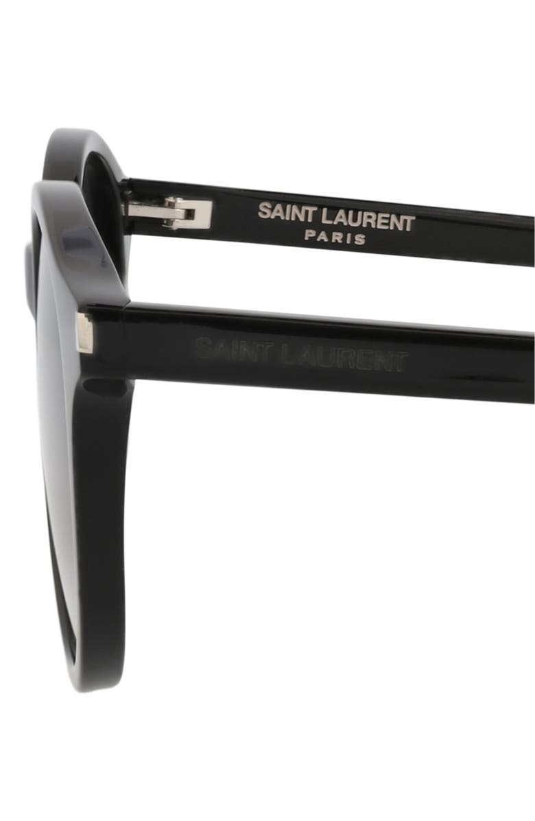 Saint Laurent 50mm Round Sunglasses, Alternate, color, Black Black Grey