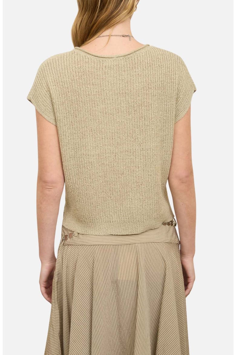 Batwing Sleeve Split Neck Sweater, Alternate, color, LIGHT OLIVE