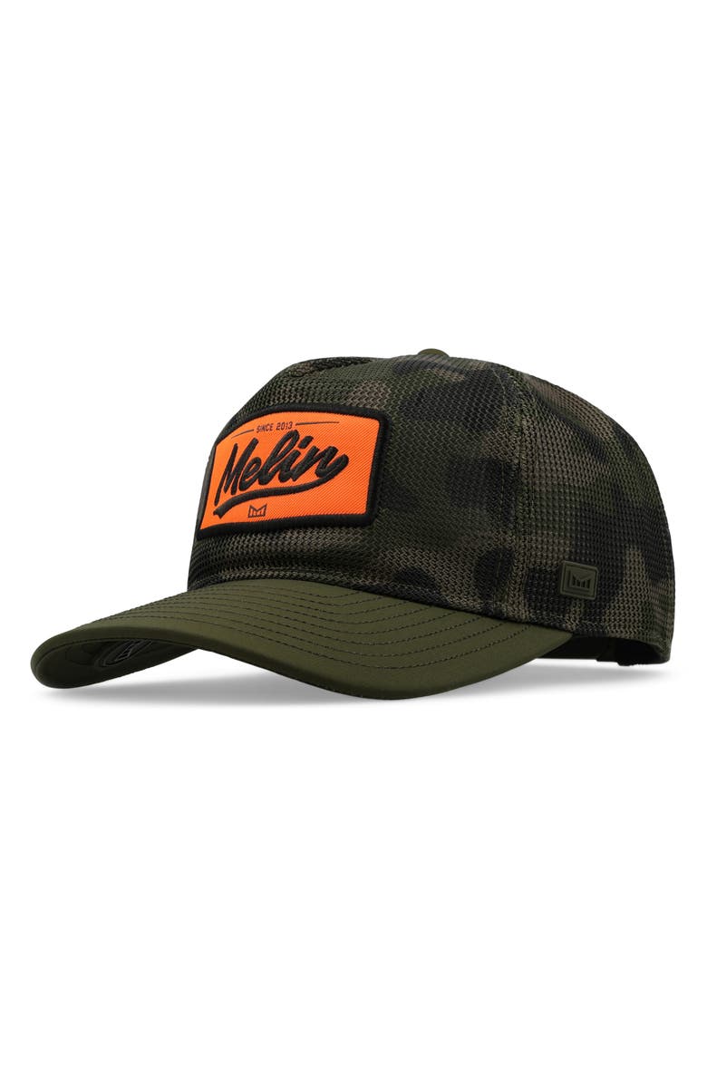 Melin Odyssey Mac Retro Hydro Unstructured Micromesh Snapback Hat, Main, color, Olive Camo