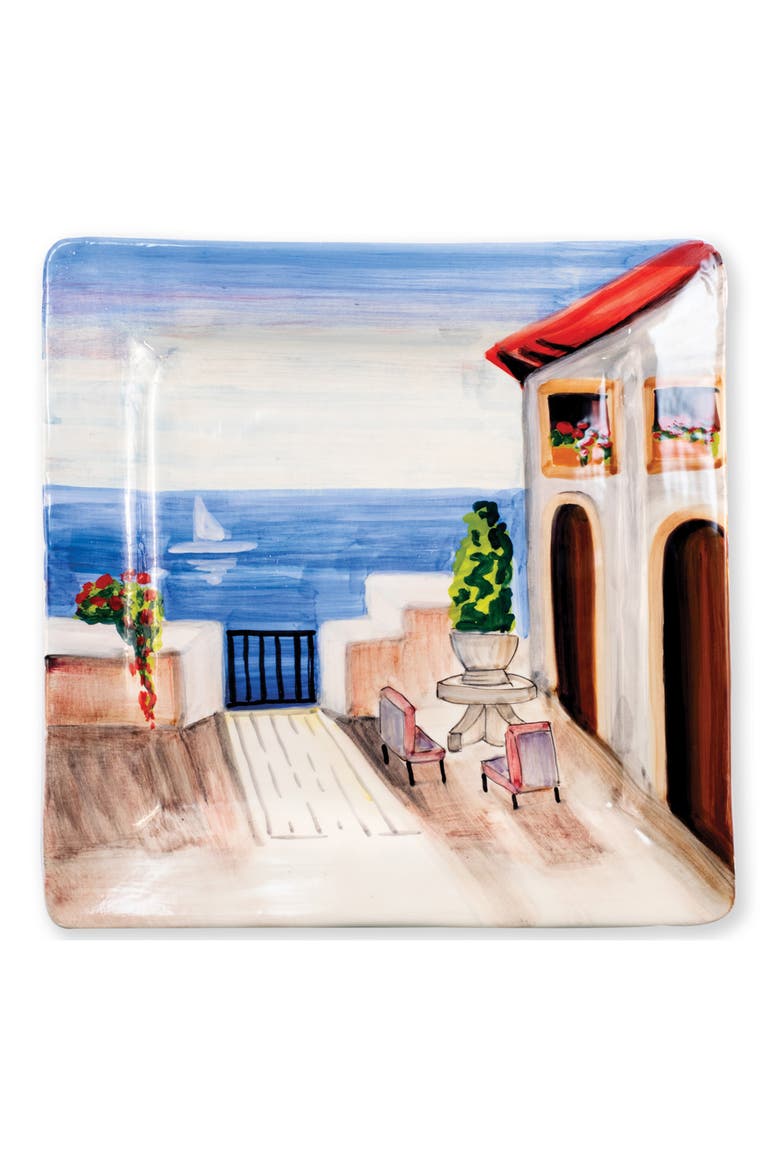 Seaside Villa Wall Plate, Main, color, HANDPAINTED