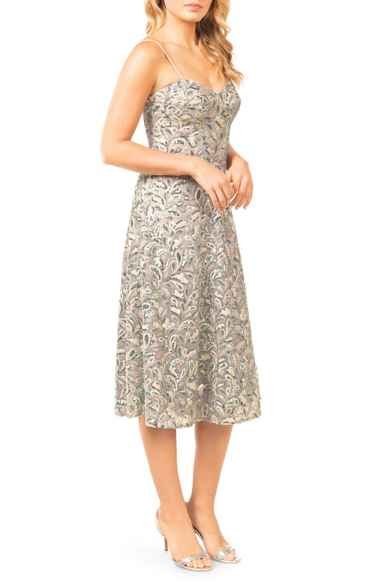 Dress the Population Carlita Sequin Midi Dress, Alternate, color, 