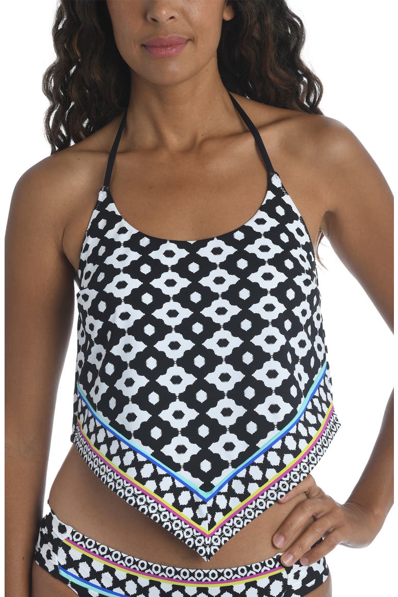 Onyx Scarf Tankini Top, Main, color, BLACK