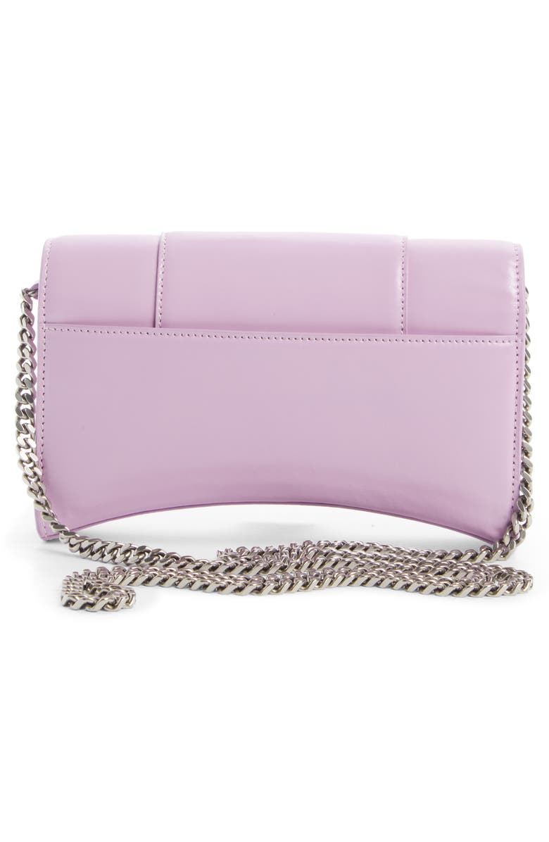 Balenciaga Hourglass Leather Wallet on a Chain, Alternate, color, 