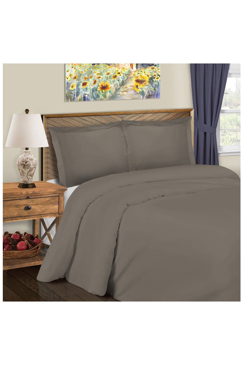 600 Thread Count Sateen Duvet Cover & Shams Set, Alternate, color, GREY