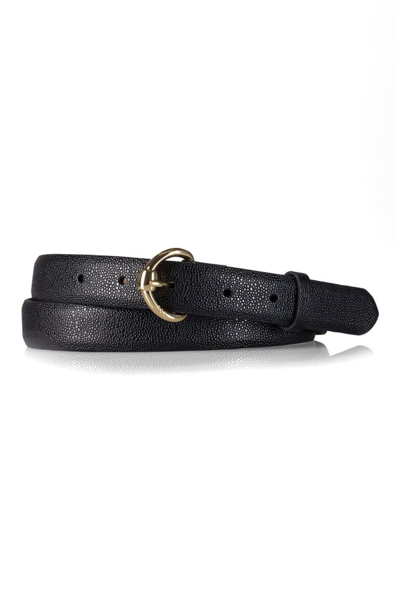 Stingray Embossed Belt, Main, color, BLACK WITH GOLD BUCKLE