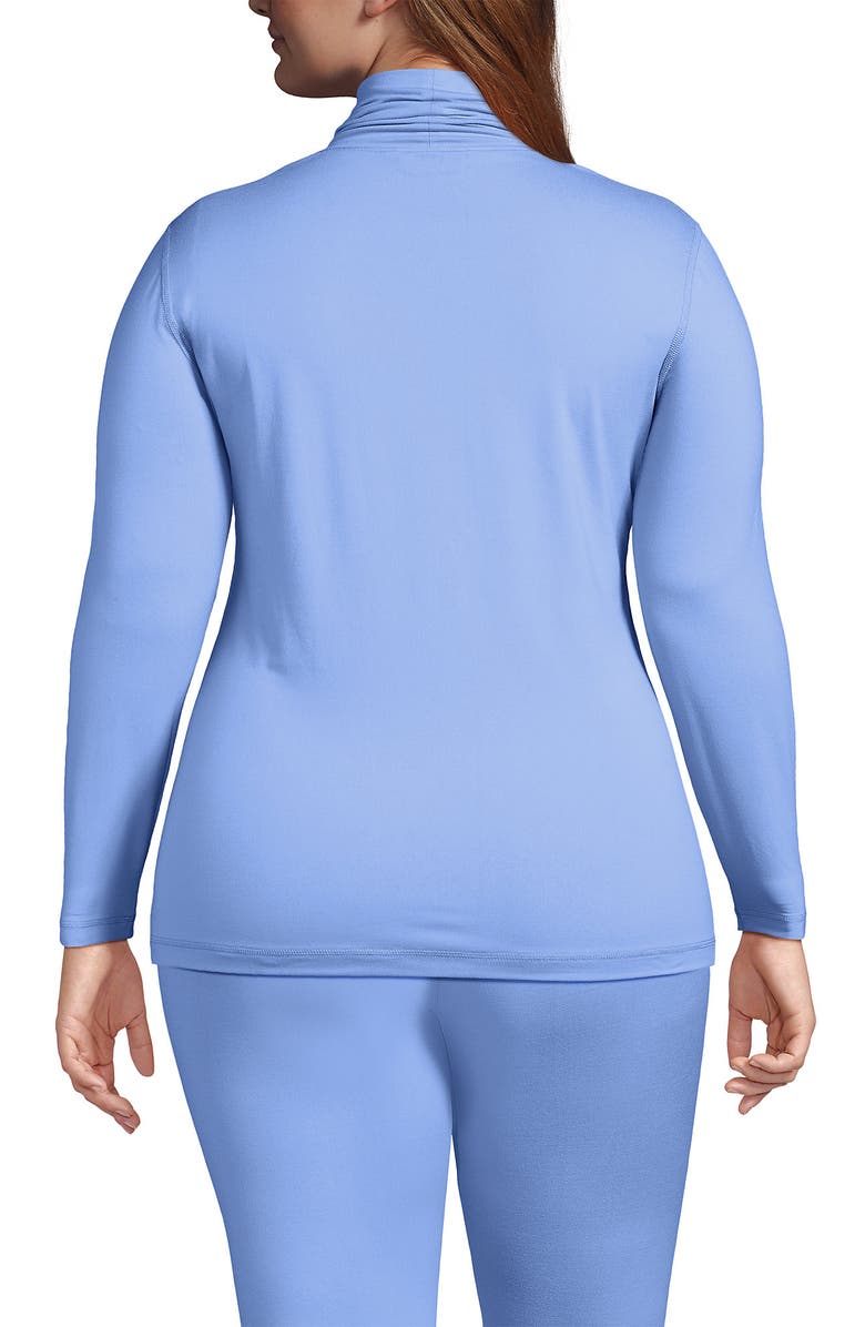 Lands' End Baselayer Cozy Thermaskin Turtleneck Top, Alternate, color, Clear Blue Sky