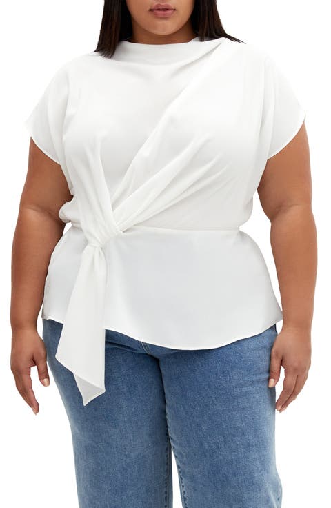 Temple Ave Side Drape Top (Plus)