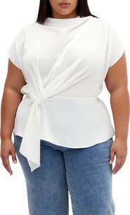 City Chic Temple Ave Side Drape Top