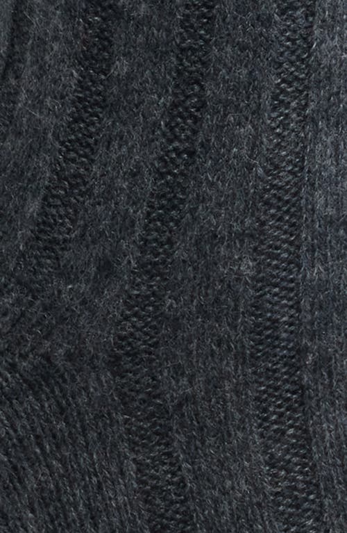 Nordstrom Rib Cashmere Blend Crew Socks In Grey Dark Charcoal Heather
