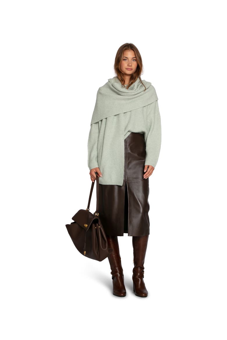 Understated Leather Pencil Skirt, Alternate, color, Dark Brown