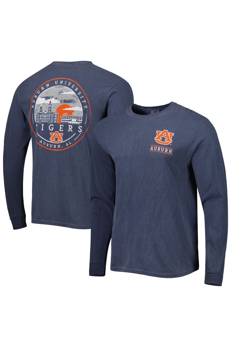 Men's Navy Auburn Tigers Circle Campus Scene Long Sleeve T-Shirt, Main, color, Navy