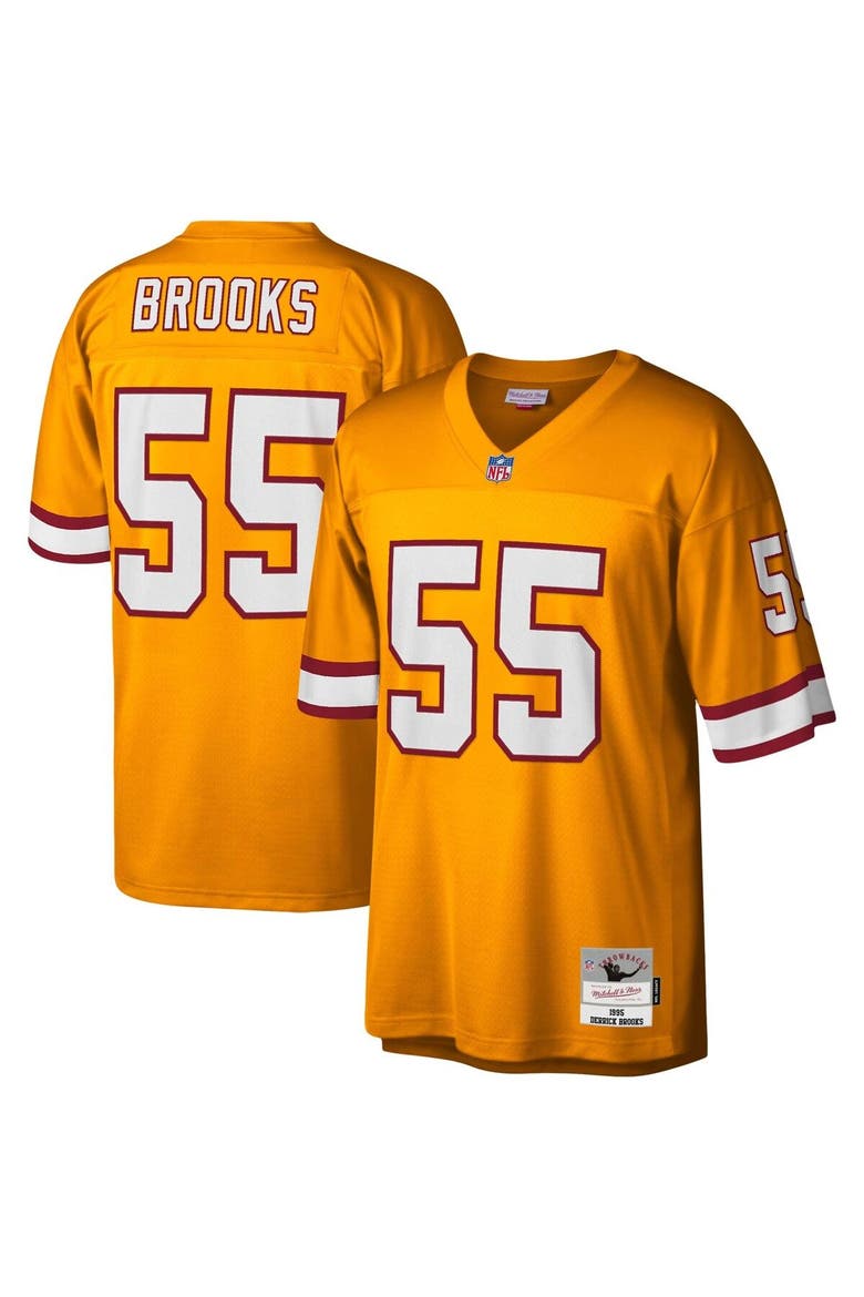 Men's Mitchell & Ness Derrick Brooks Orange Tampa Bay Buccaneers Big & Tall 1995 Legacy Retired Player Jersey, Main, color, Orange