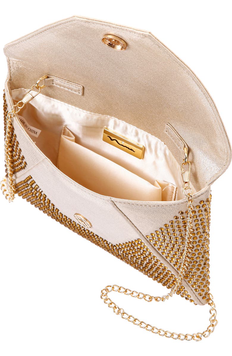 Nina Lorna Embellished Envelope Clutch, Alternate, color, Gold