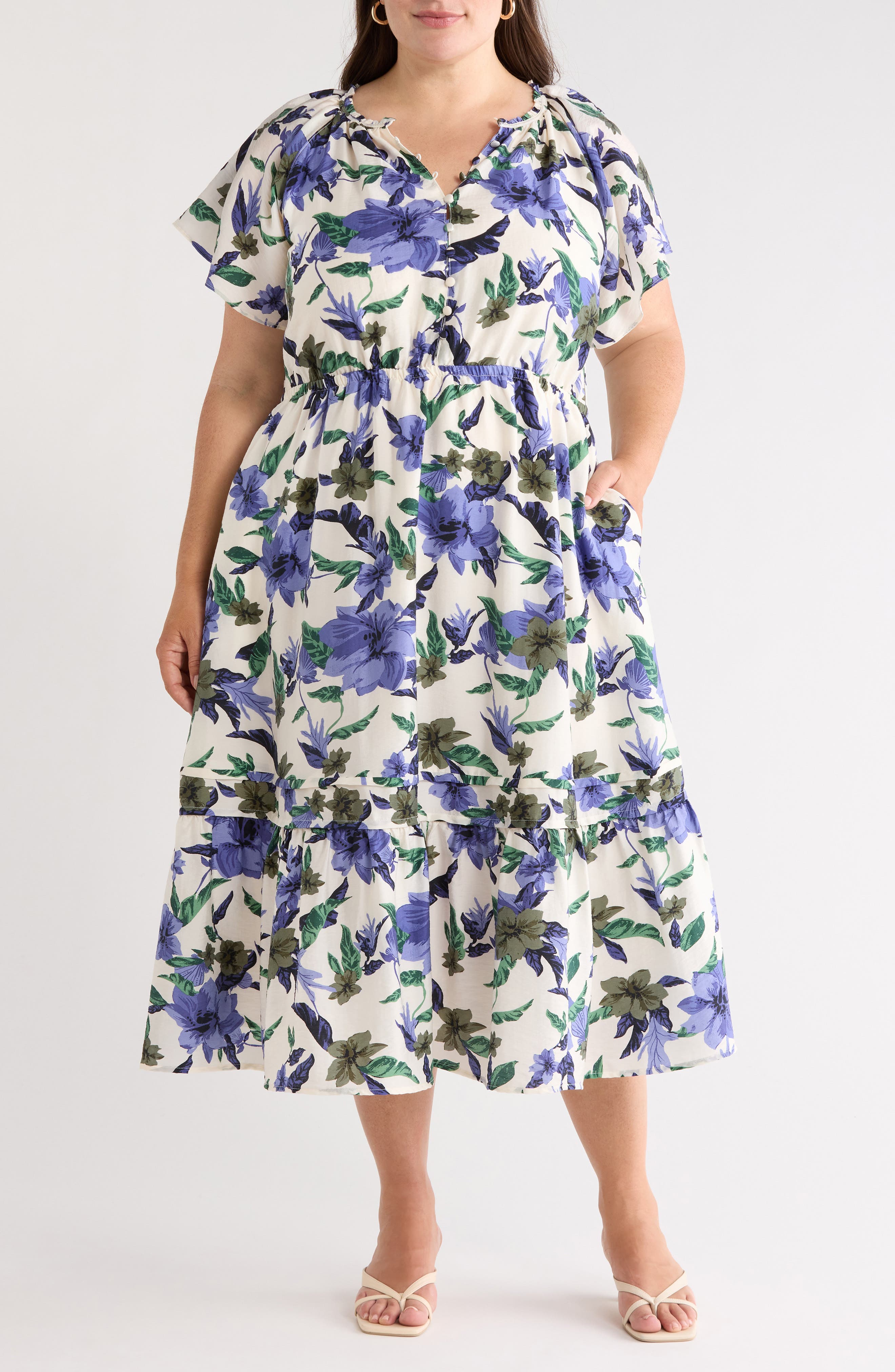 selected IVORY- BLUE SEA FLORAL
