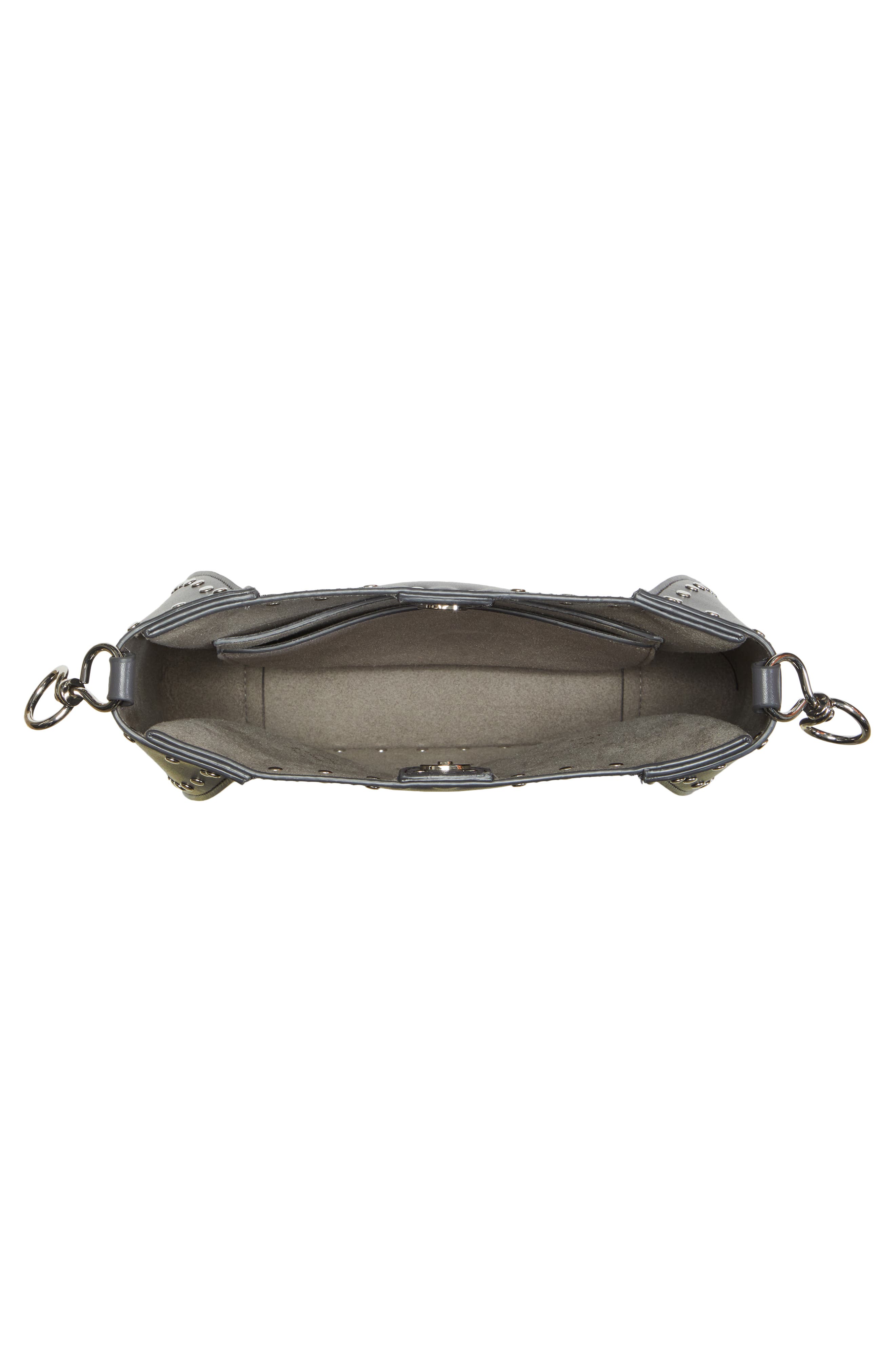 Medium Studded Faux Leather Hobo Bag, Alternate, color, SLATE