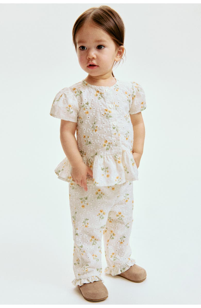 H&M 2-piece Broderie Anglaise Set, Alternate, color, White/Floral