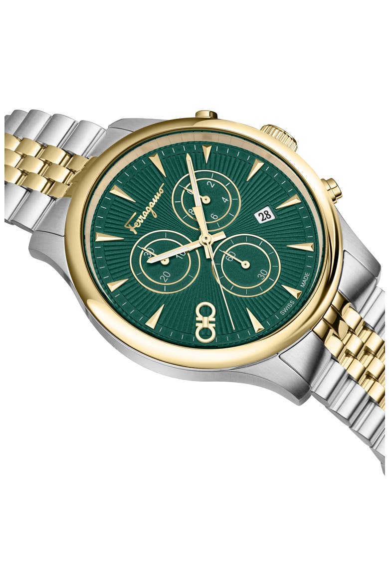 Duo Two-Tone Chronograph Bracelet Watch, 42mm, Alternate, color, TWO TONE