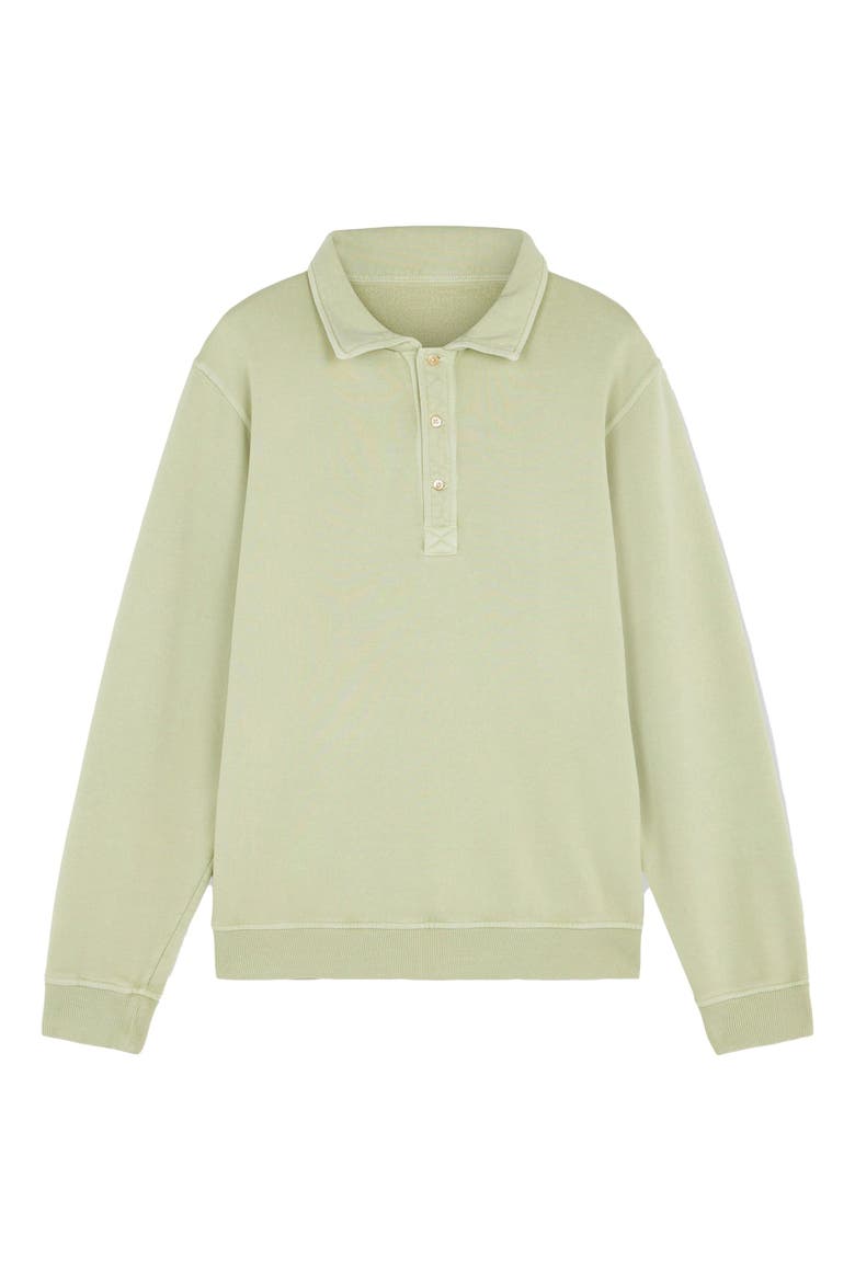 Hunting Long Sleeve Fleece Jersey Polo Shirt, Main, color, Light Green