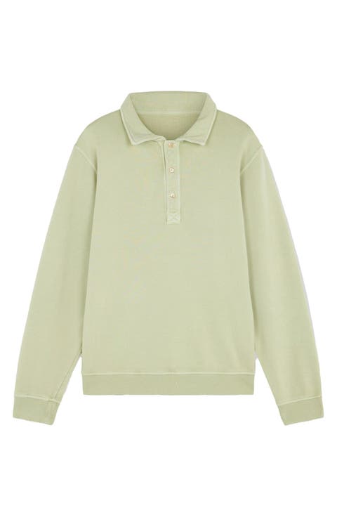 Hunting Long Sleeve Fleece Jersey Polo Shirt