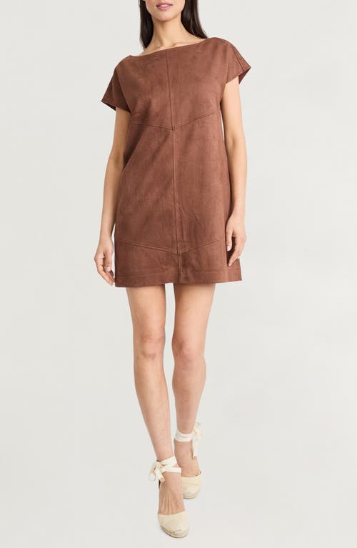 The Good Journey Faux Suede Minidress in Downtown Brown  product
