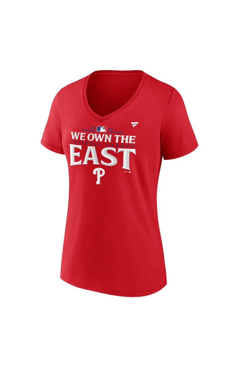 FANATICS Women's Fanatics  Red Philadelphia Phillies 2024 NL East Division Champions Locker Room V-Neck T-Shirt, Alternate, color, 