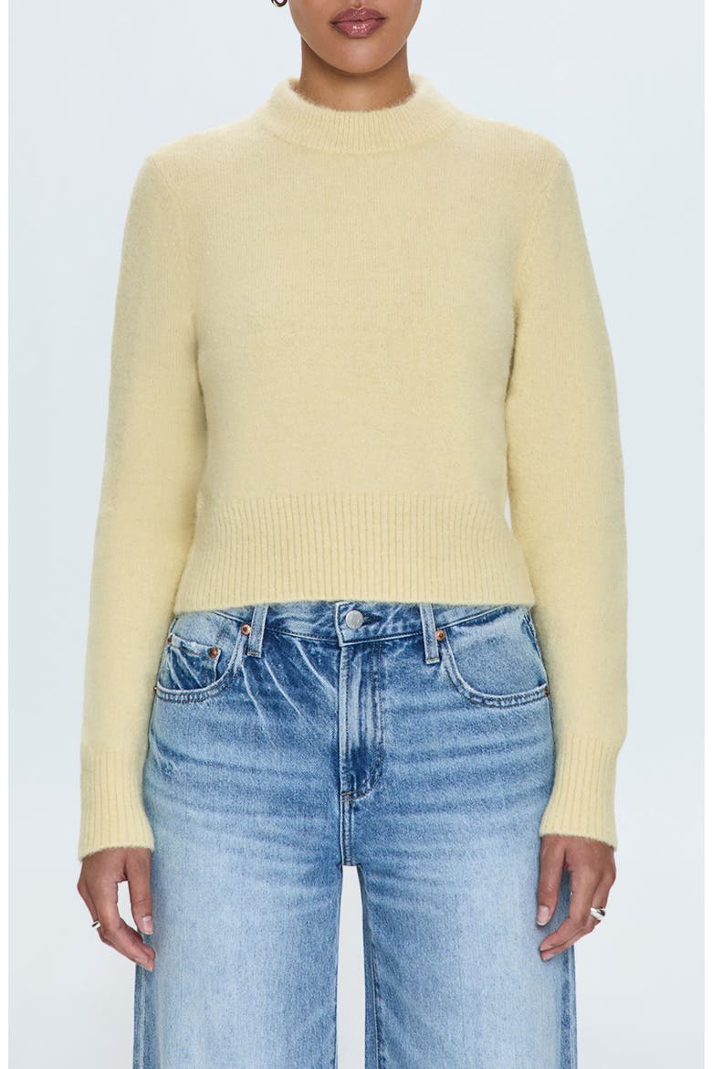 Sara Shrunken Alpaca Blend Sweater, Main, color, SOFT YELLOW