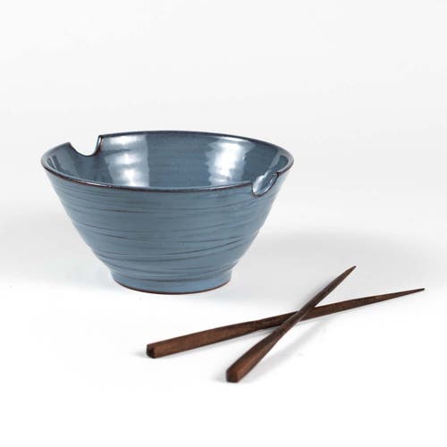 Ten Thousand Villages Chopsticks & Blue Bowl Set In Blue